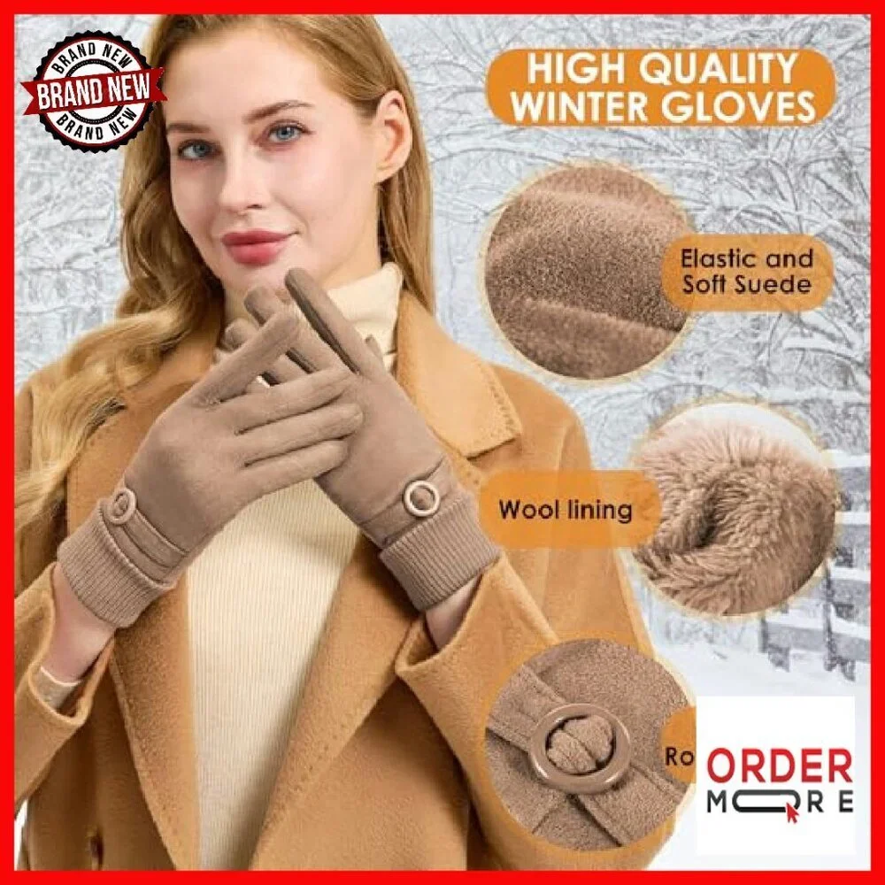 Women's Fleece Lined Touchscreen Winter Gloves Thermal Cold Weather